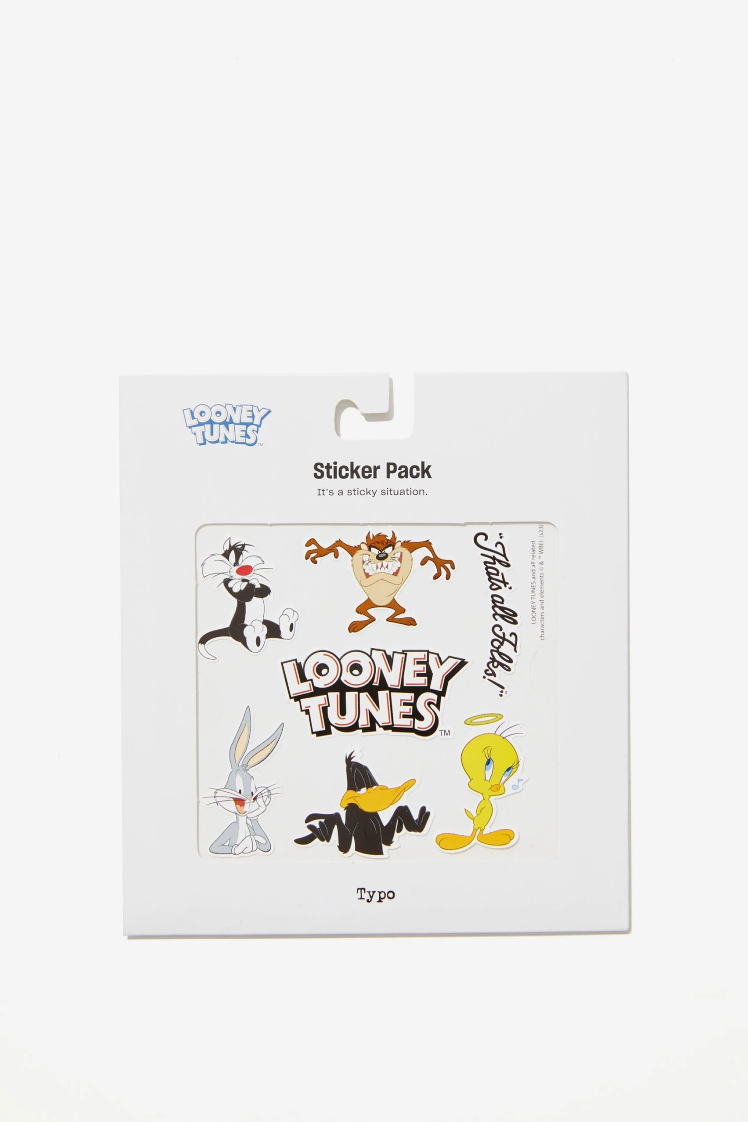 Typo Stickers & Washi Tape Looney Tunes Sticker Pack 3 Typo Stickers & Washi Tape Looney Tunes Sticker Pack